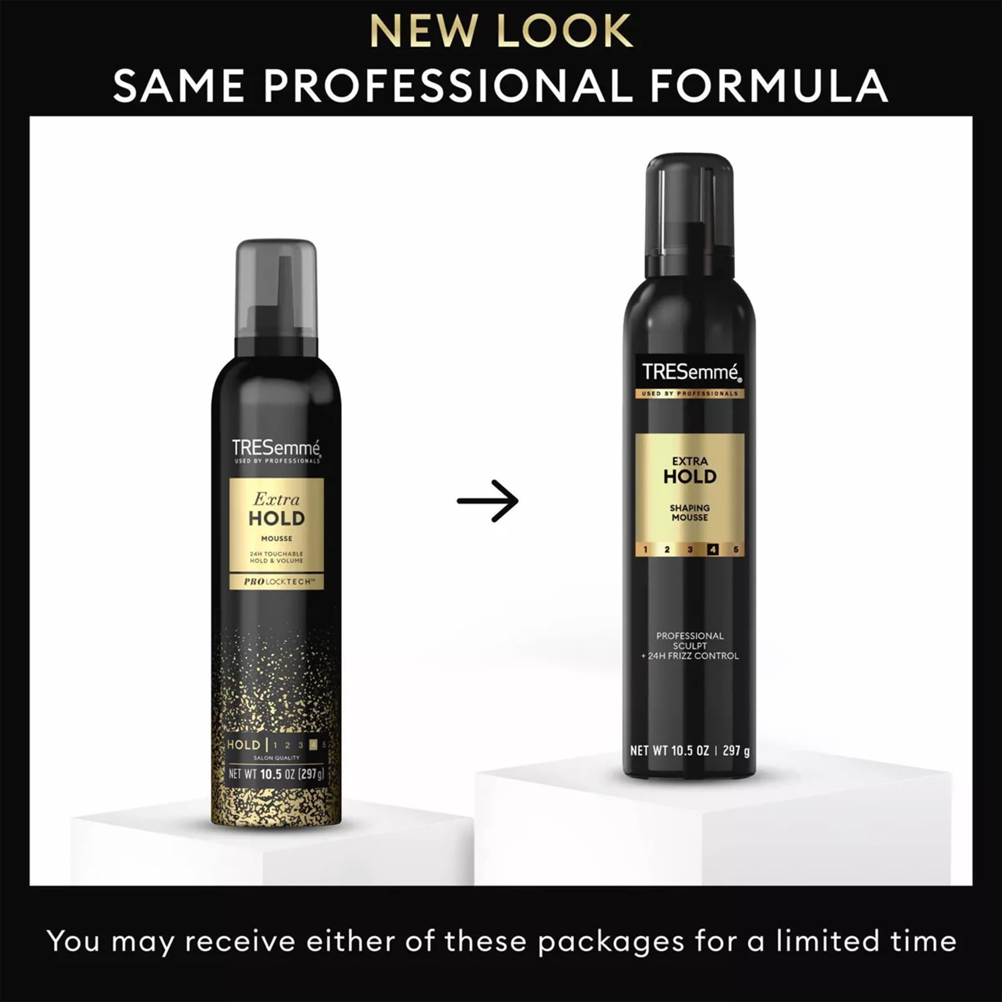 TRESemmé frizz control 24h humidity-shield bottle illustrates weatherproofing your hairstyle.