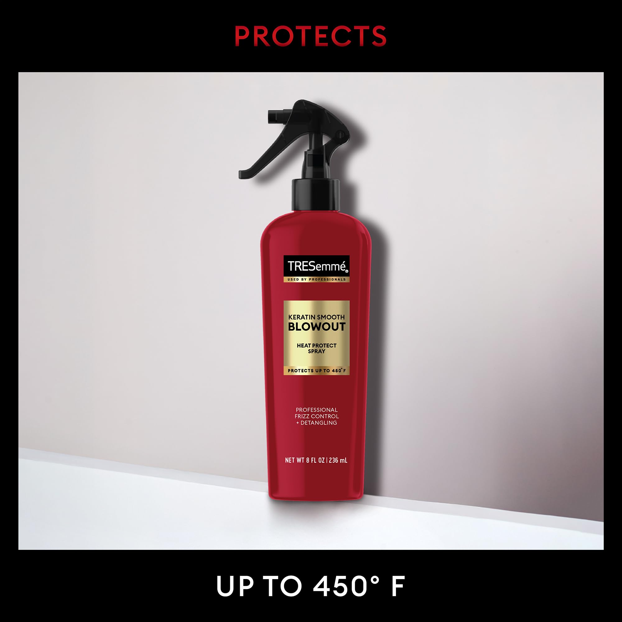TRESemmé anti-frizz formula close-up on smooth strands