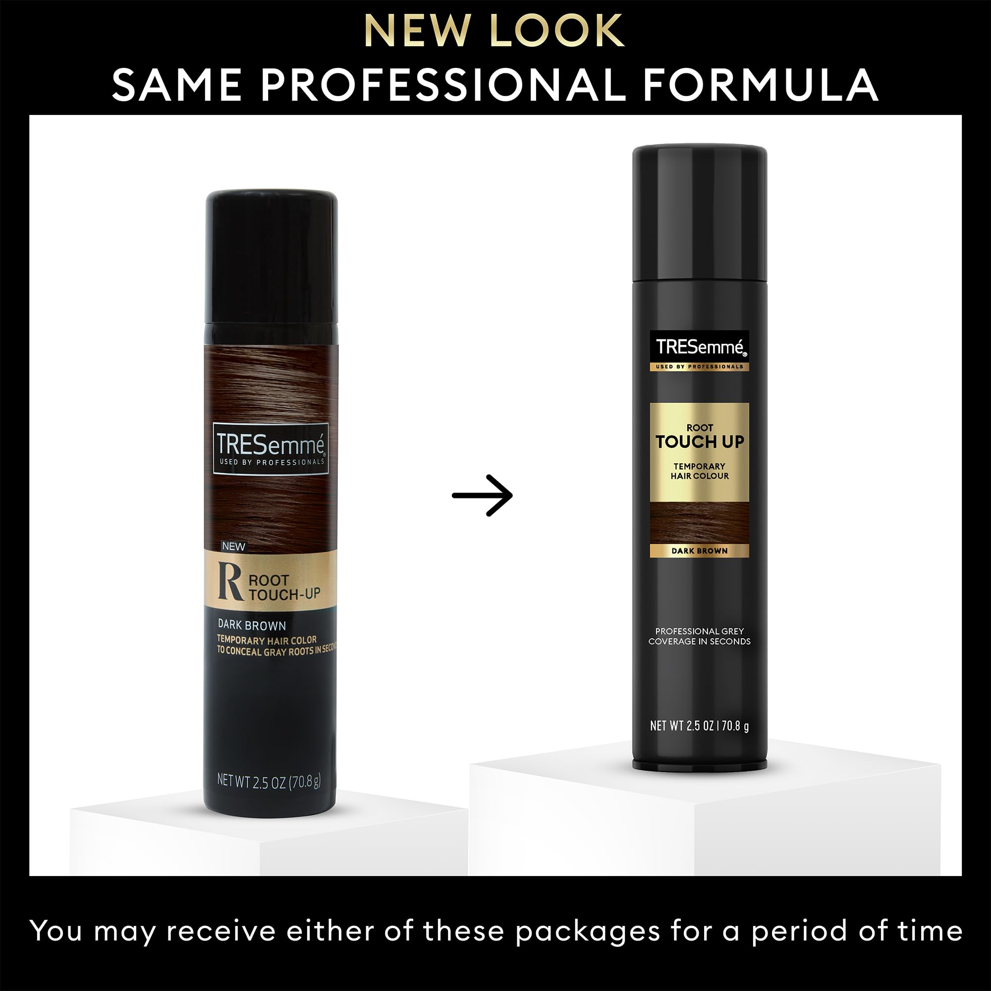 TRESemmé grey roots coverage being applied for quick concealment.