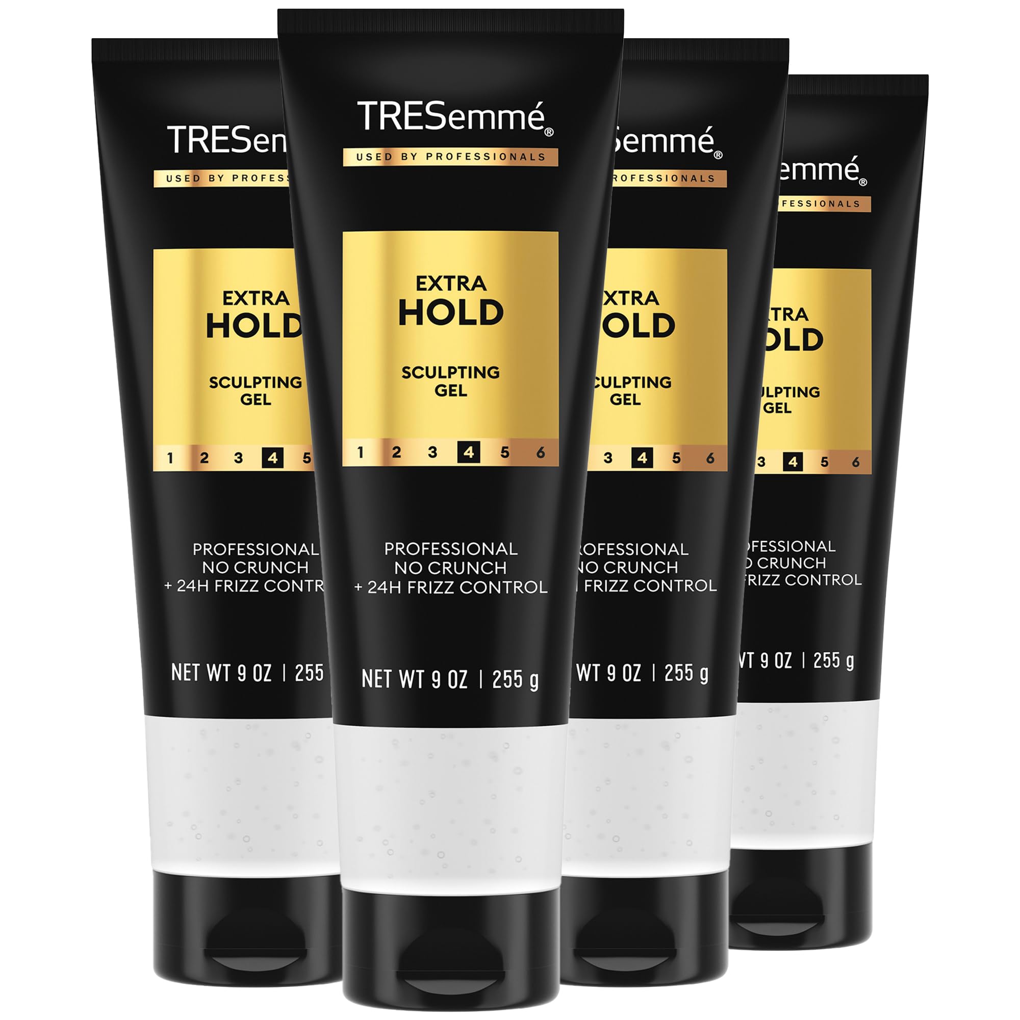 Tresemme Hair Gel bottle demonstrating extra hold for smooth, frizz-controlled styles