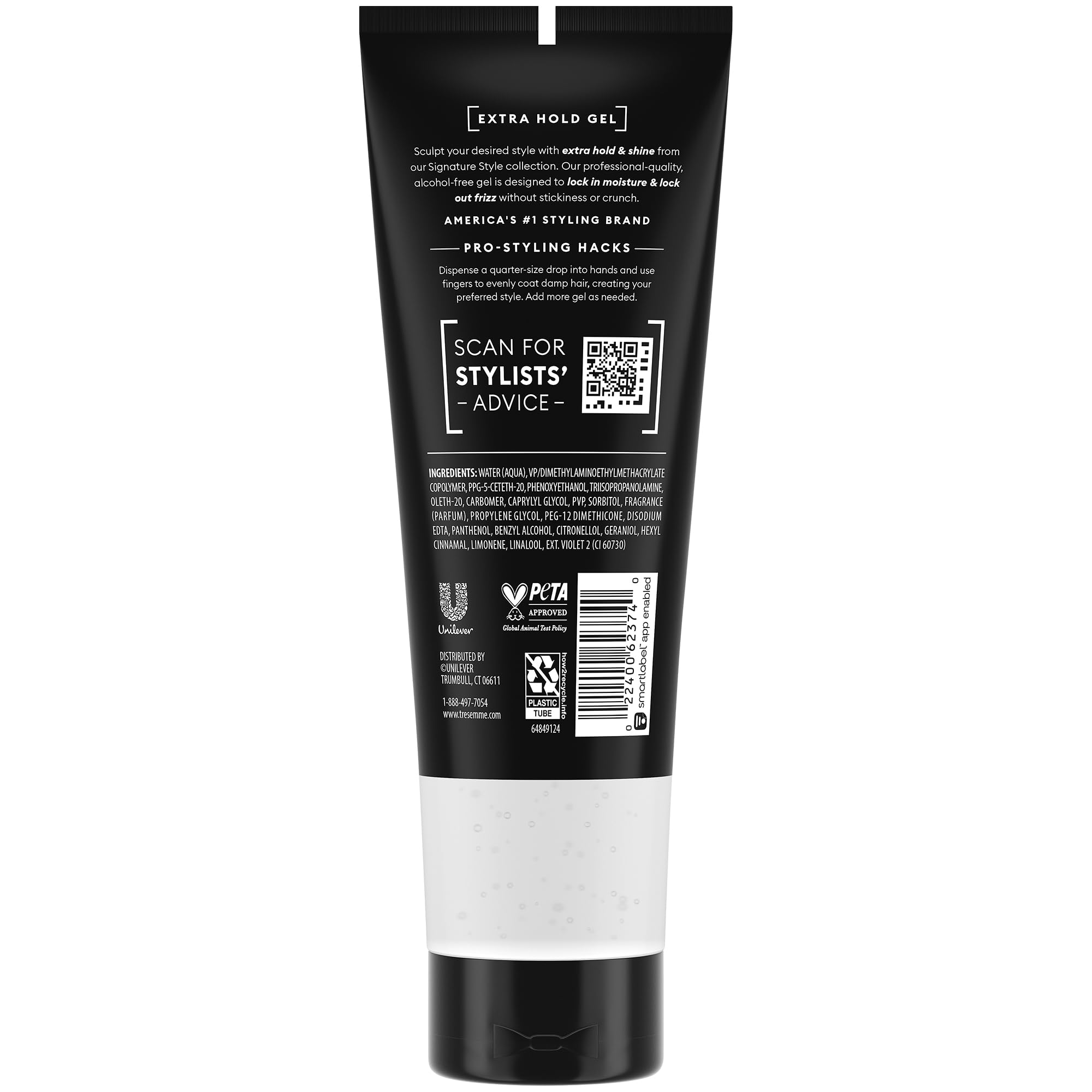 Tresemme Hair Gel frizz-control close-up highlighting moisture without crunch