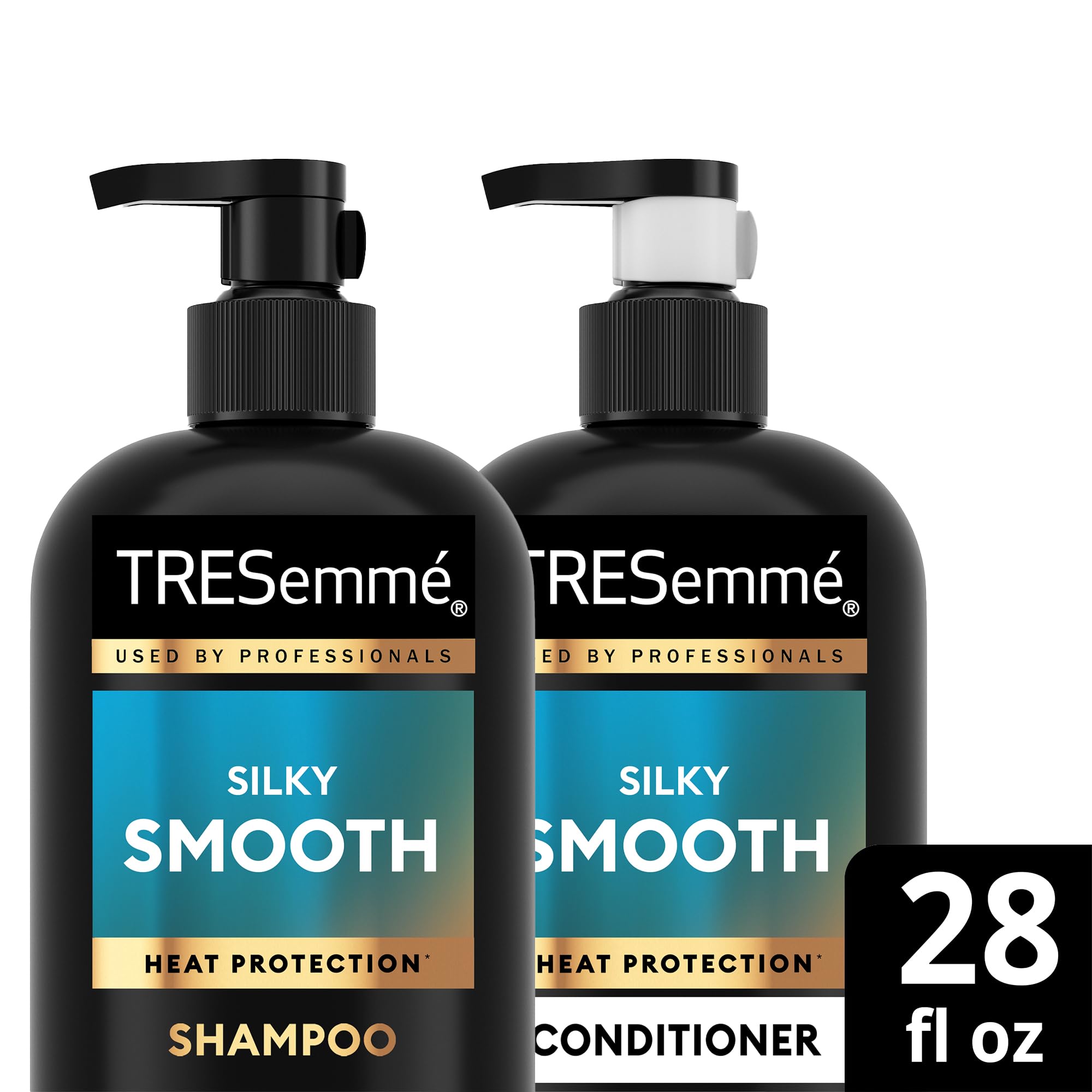 TRESemmé Hair gloss finish close-up suggesting silky, conditioned strands.