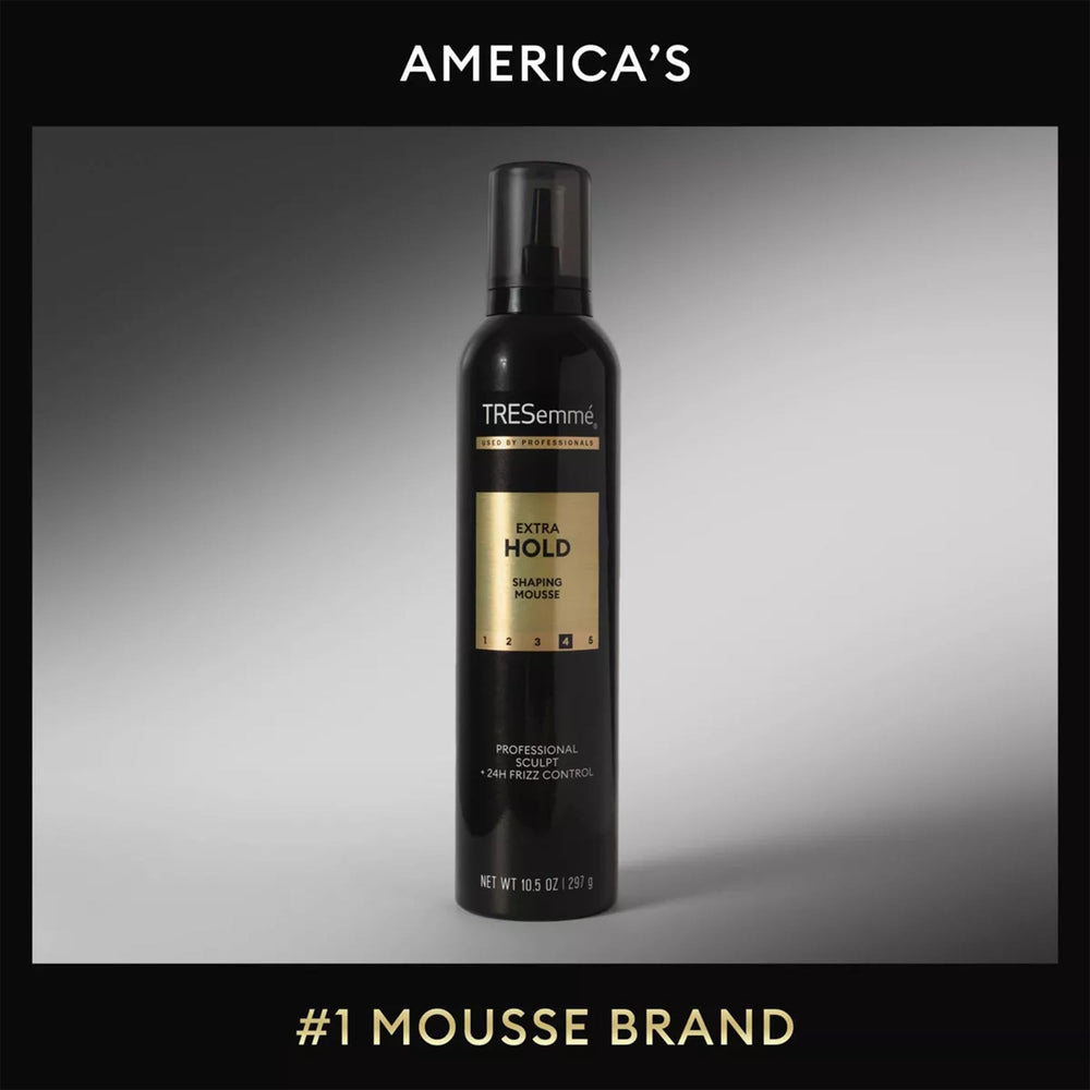 TRESemmé hair styling foam application scene shows effortless shaping and control.
