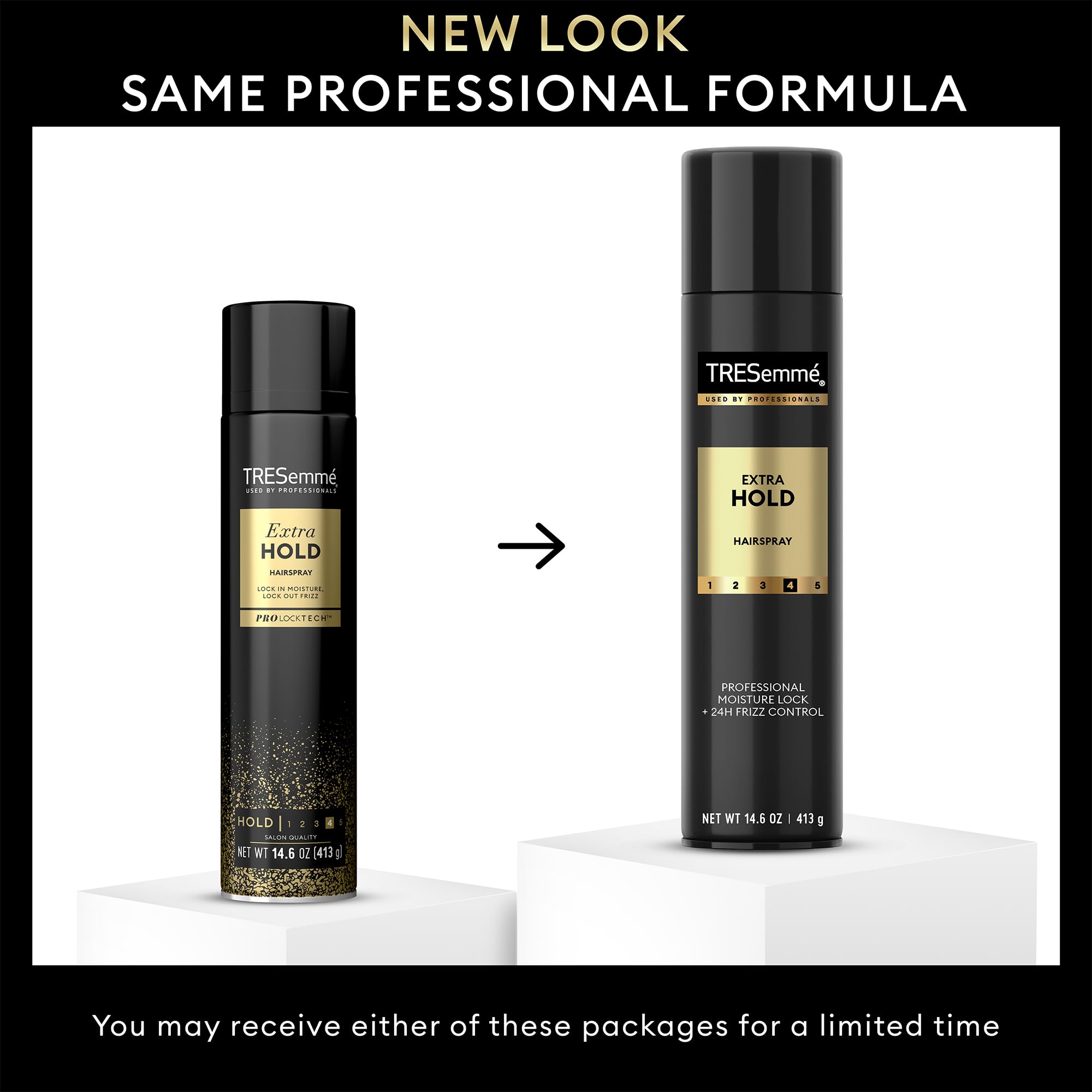 TRESemmé color-safe hairspray label emphasizes color protection and longevity.