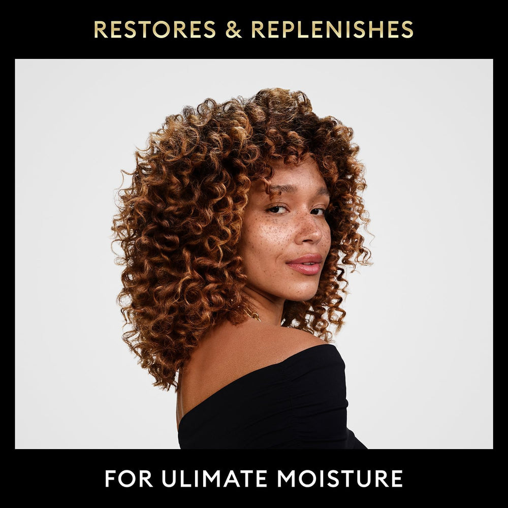 TRESemmé Rich Moisture formula closeup highlighting hyaluronic acid for moisture boost.