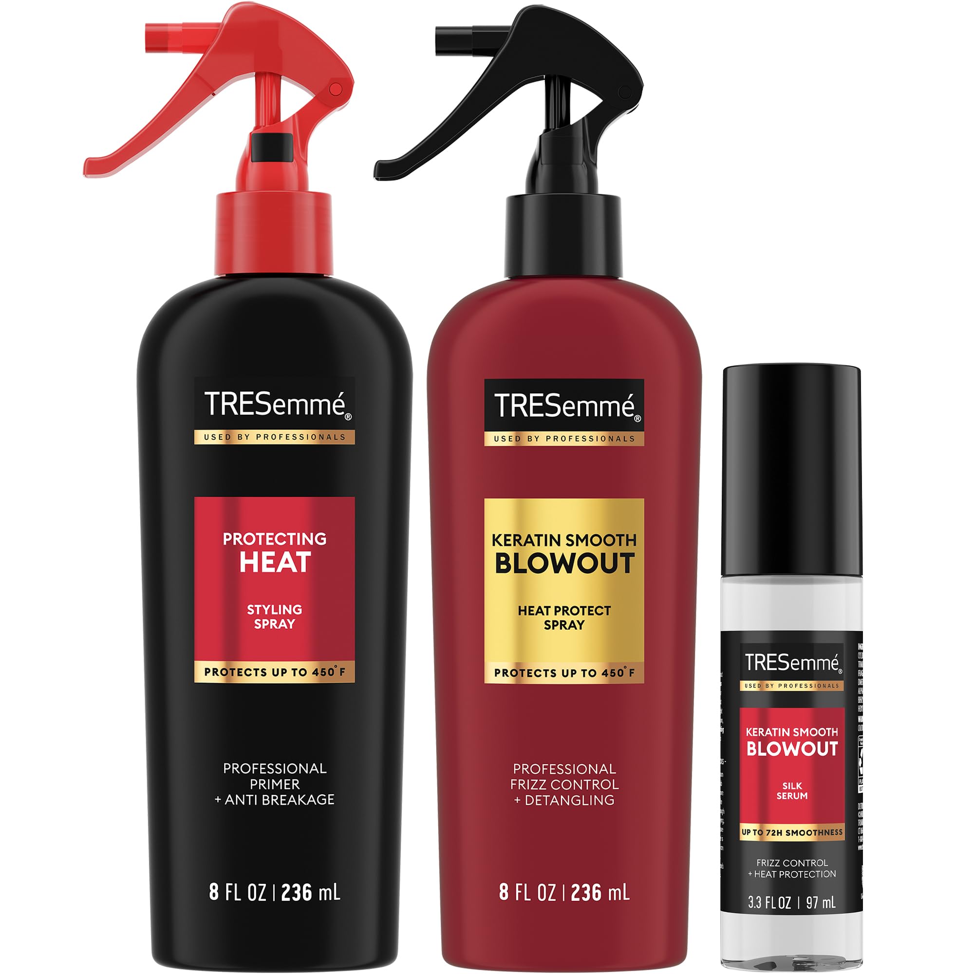 TRESemmé Keratin Smooth Blowout Spray bottle for detangling and heat protection