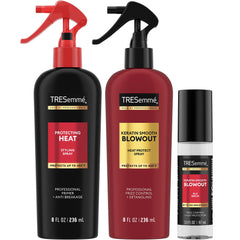 TRESemmé Keratin Smooth Blowout Spray bottle for detangling and heat protection
