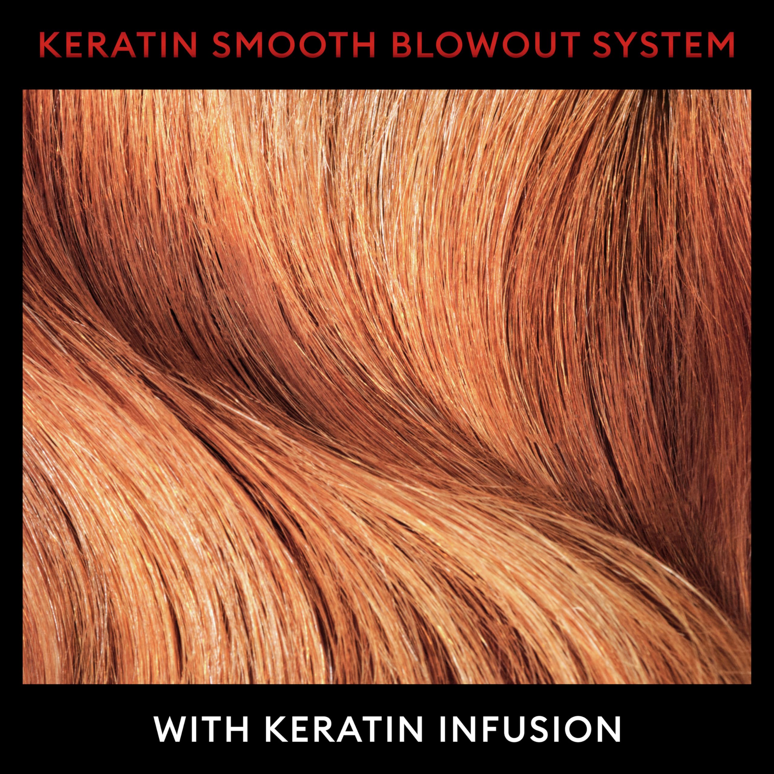 Frizz-free finish image implies long-lasting style and moisture balance