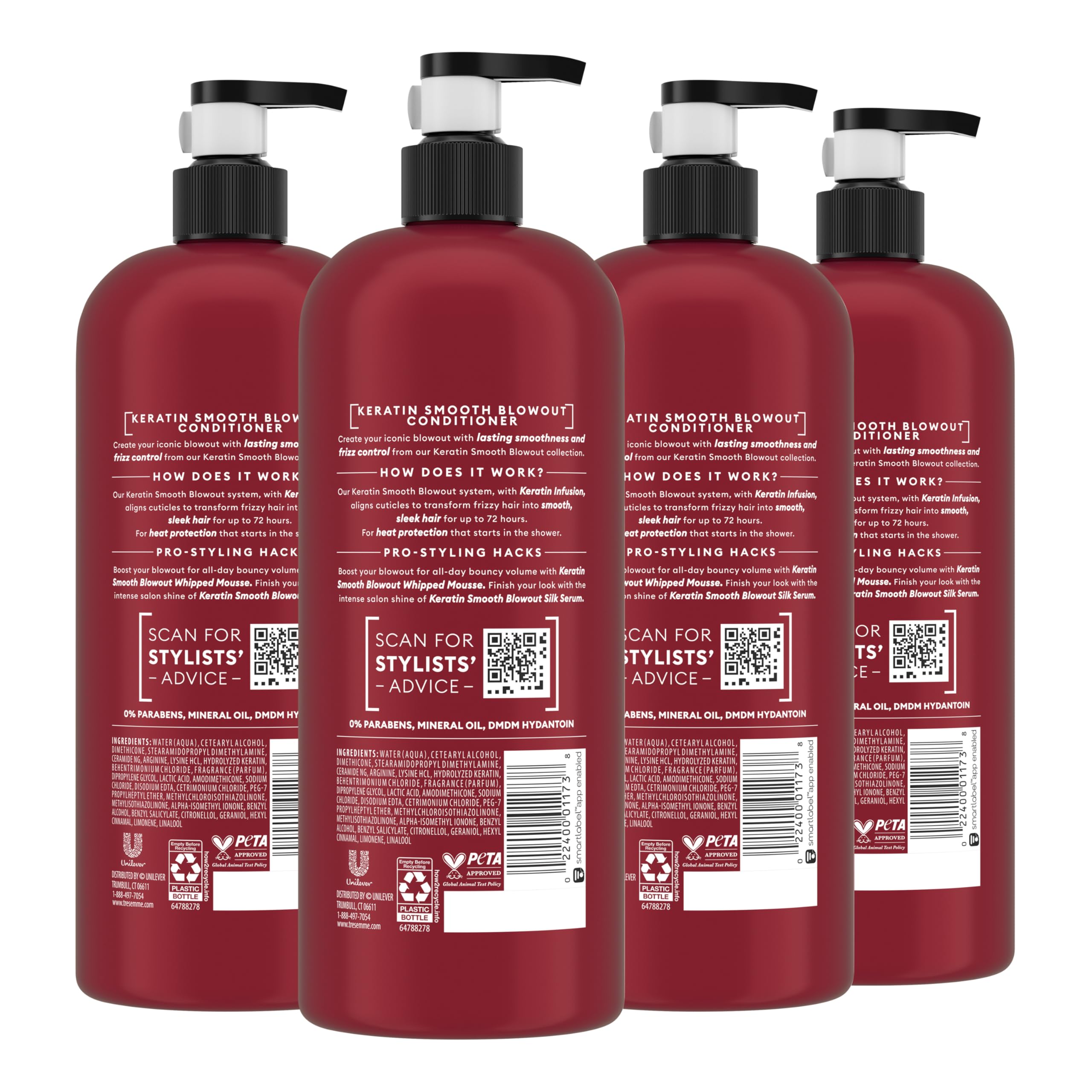 TRESemmé packaging closeup highlights professional-quality Keratin Smooth formula