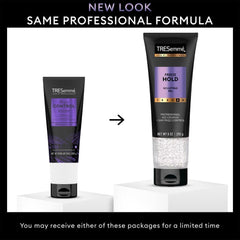TRESemmé Mega Control gel packaging emphasizing color-safe, alcohol-free formula