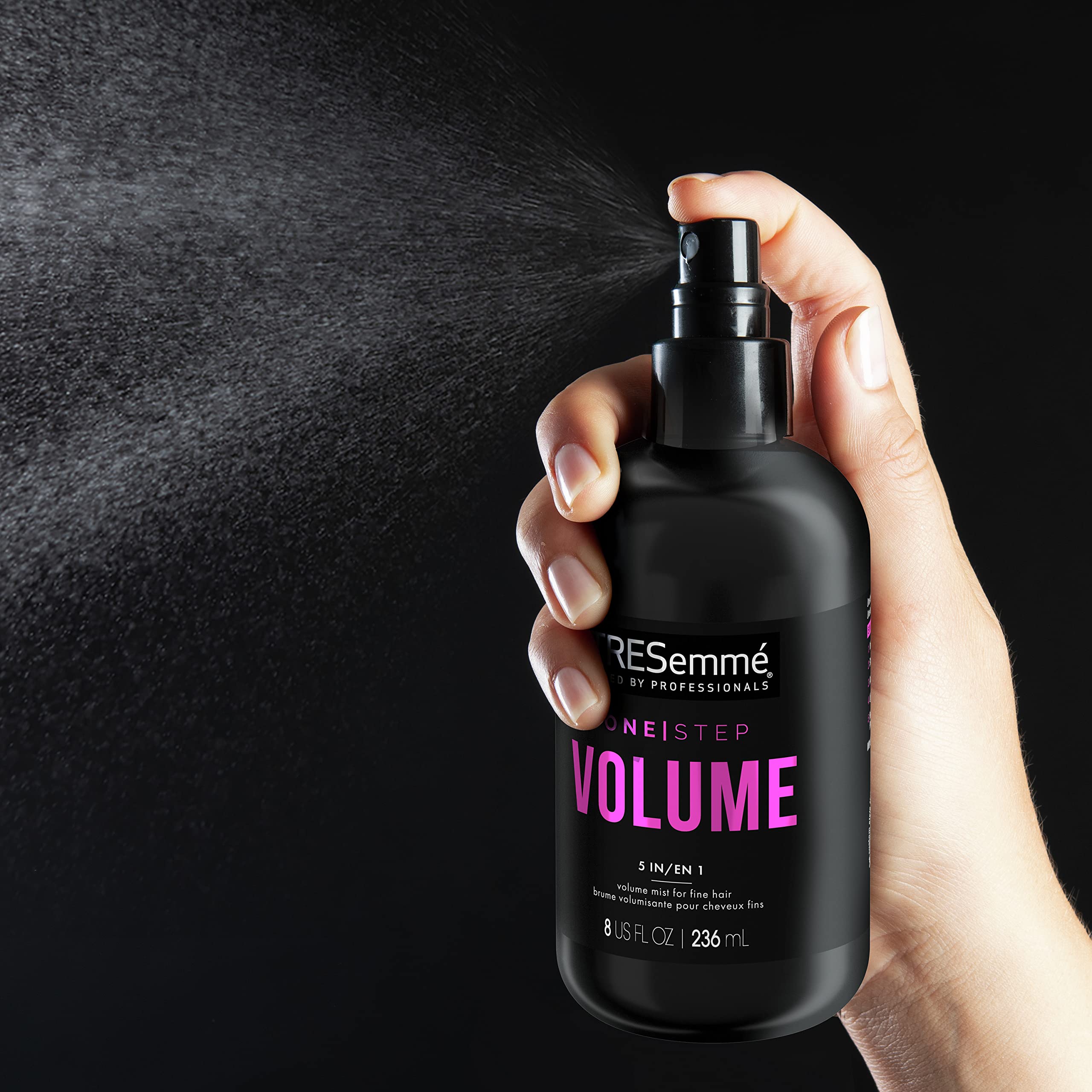 TRESemmé One Step Volume Mist lightweight hold on fine hair.