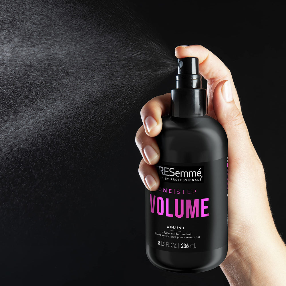 TRESemmé One Step Volume Mist lightweight hold on fine hair.