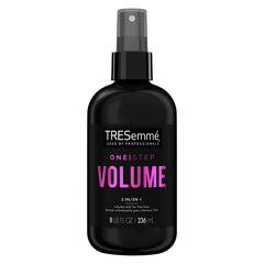 TRESemmé One Step Volume Mist bottle close-up showing lightweight lift.