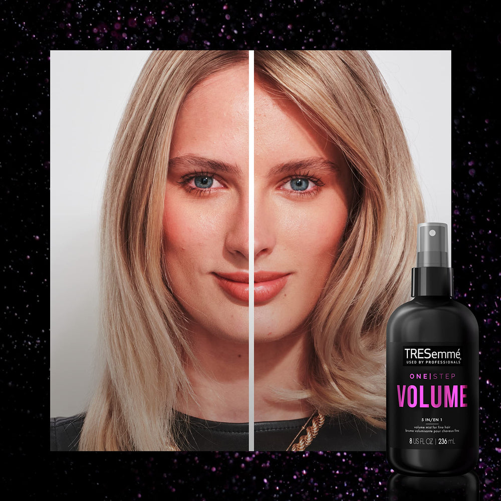 TRESemmé One Step Volume Mist provides heat protection during styling.
