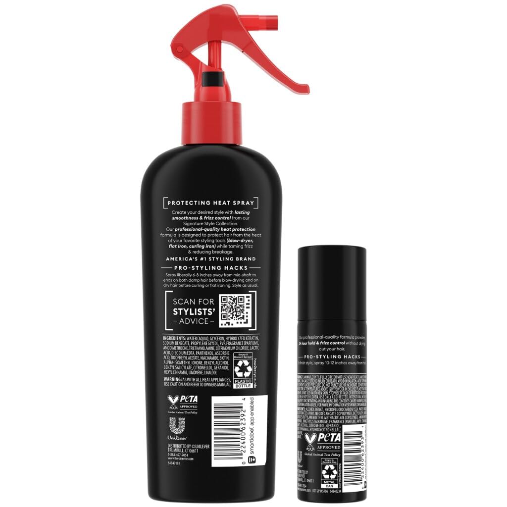 TRESemmé Protecting Heat Spray with keratin reduces frizz during heat styling