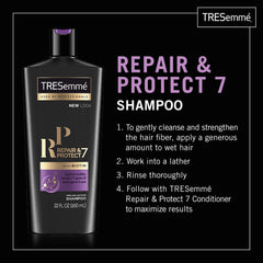 Close-up illustrating seven styling damages repaired by TRESemmé Repair & Protect 7