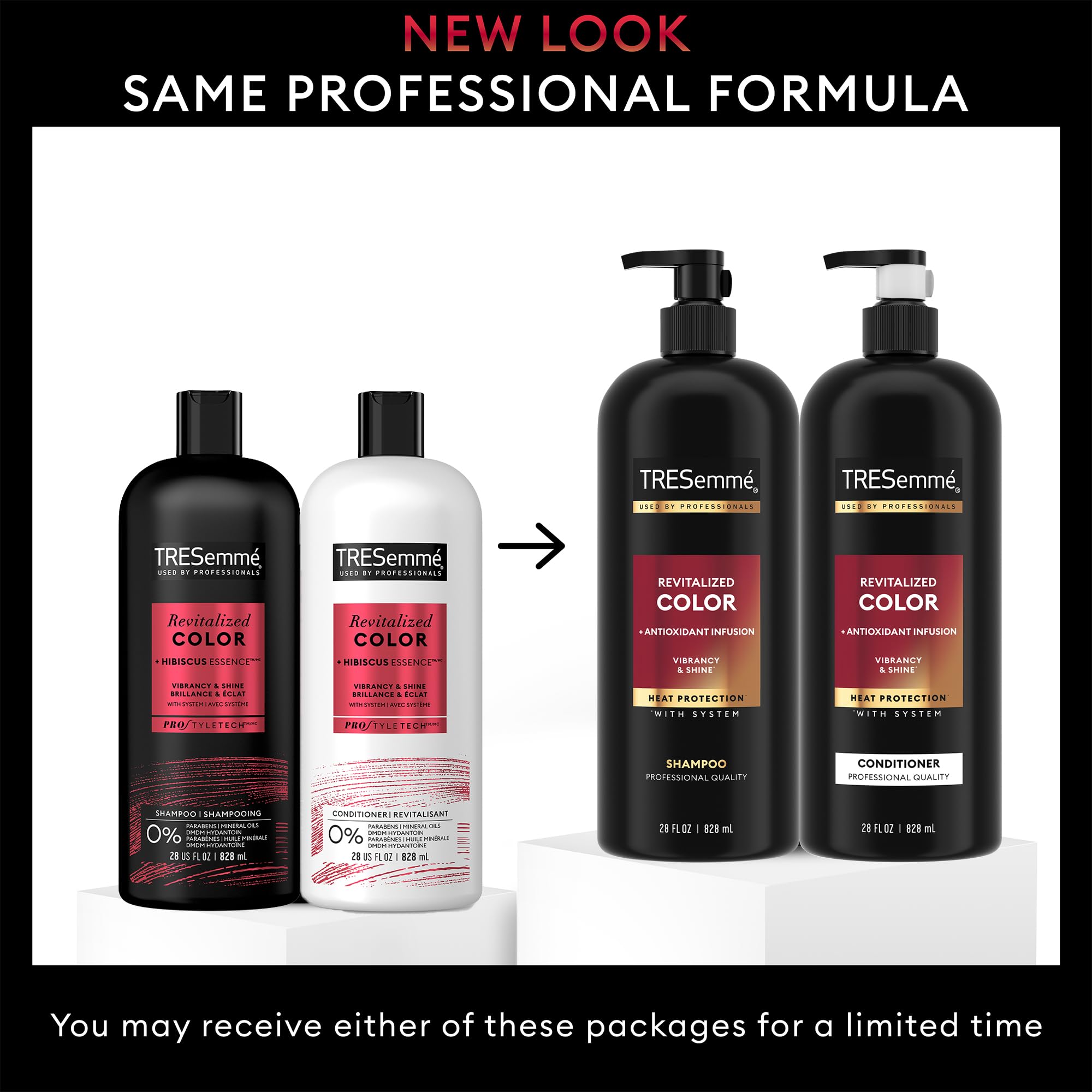 TRESemmé Revitalized Color Shampoo in shower for color care.