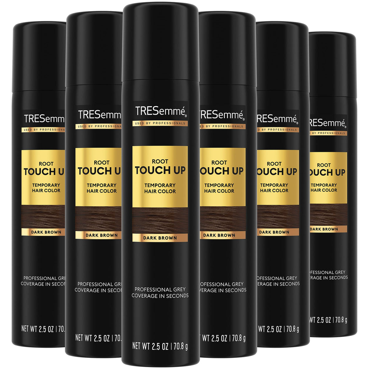 TRESemmé Root Touch Up travel-pack spray bottle for quick root refresh.