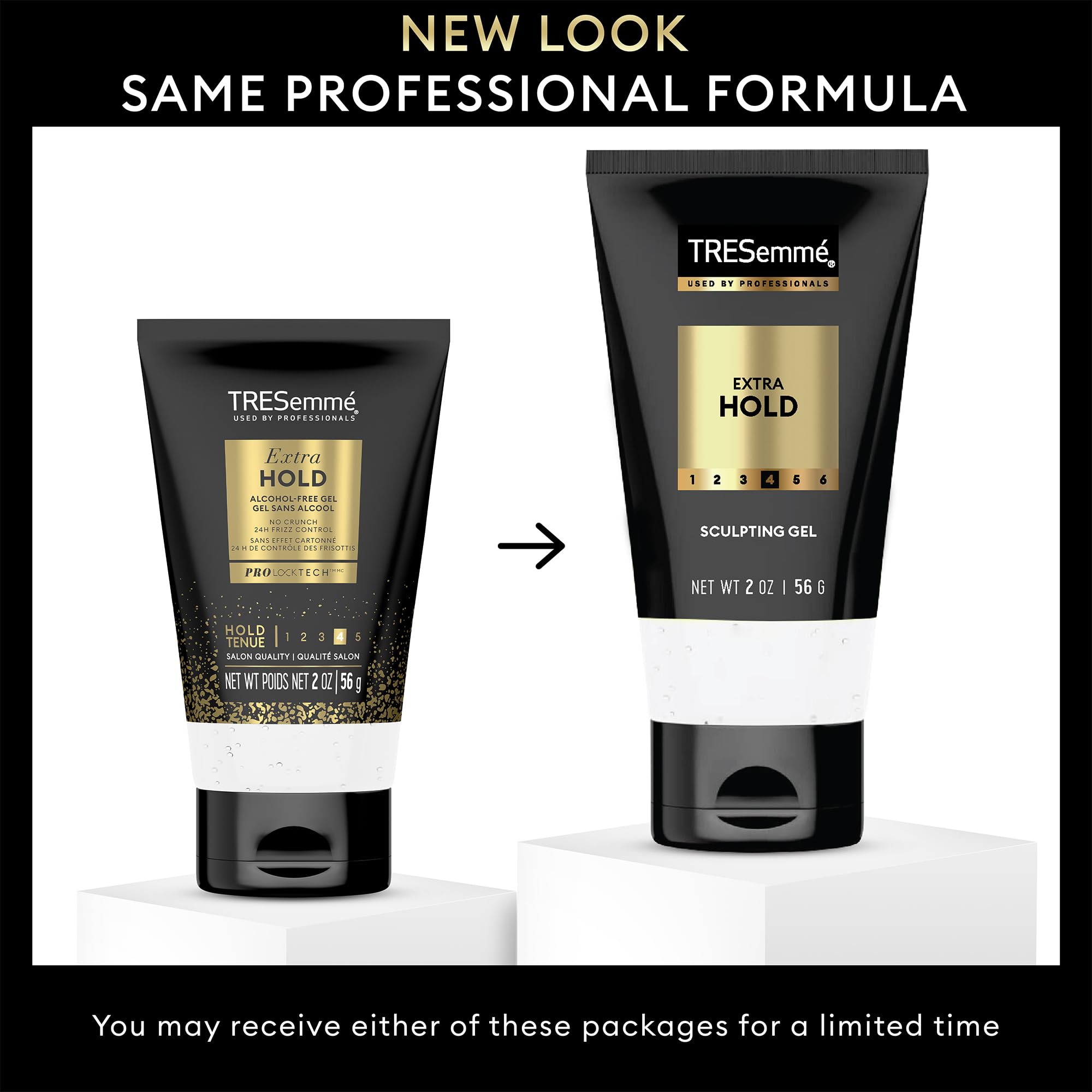 TRESemmé Sculpting Gel panthenol ingredient banner notes vitamin B5 moisture.