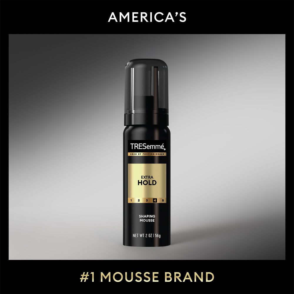 Tresemmé Shaping Mousse crunch-free formula close-up texture.