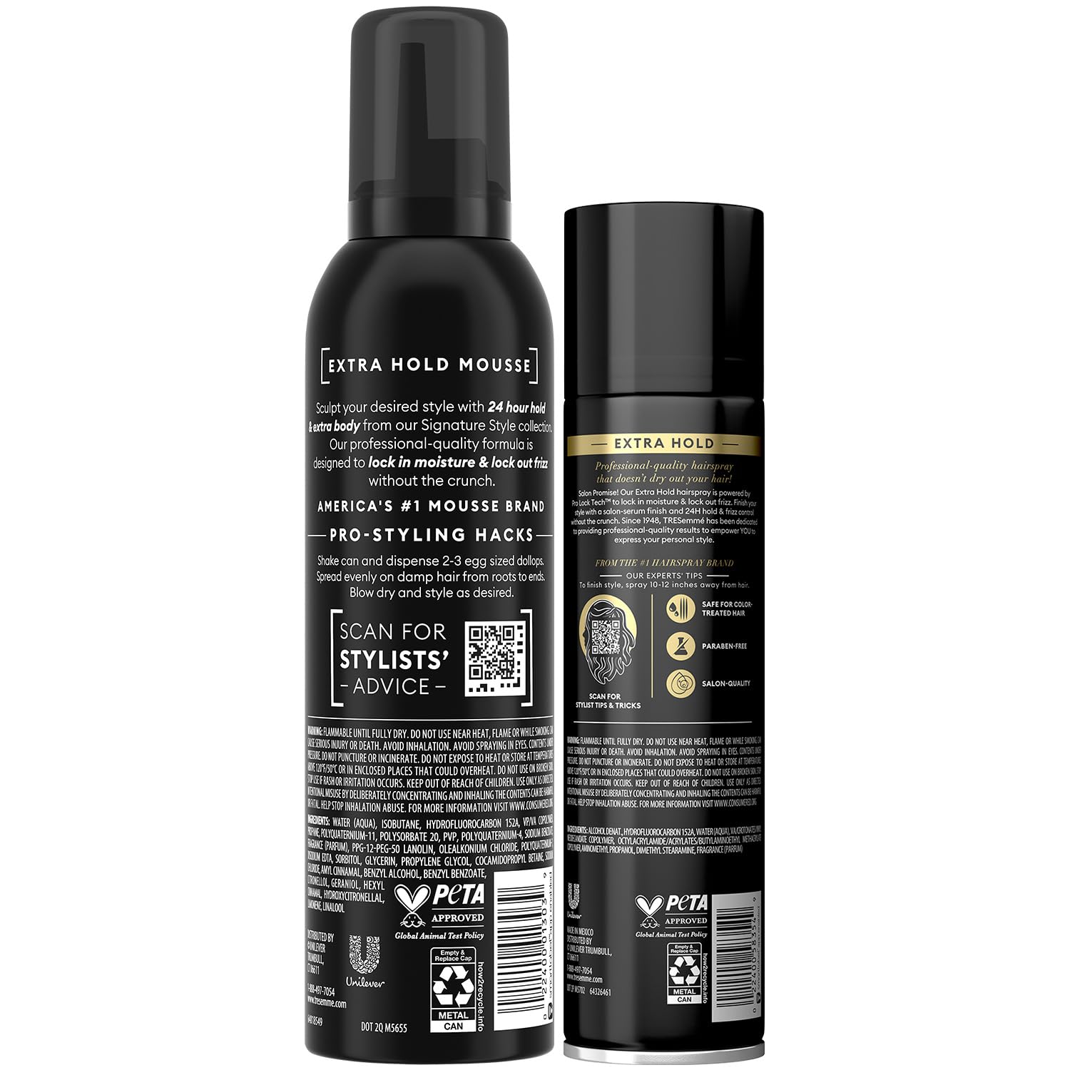 TRESemmé shaping mousse jar highlights added volume and definition.