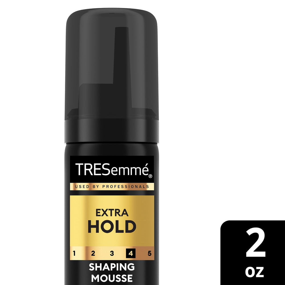 TRESemmé Shaping Mousse travel-pack packaging emphasizes six-unit convenience.