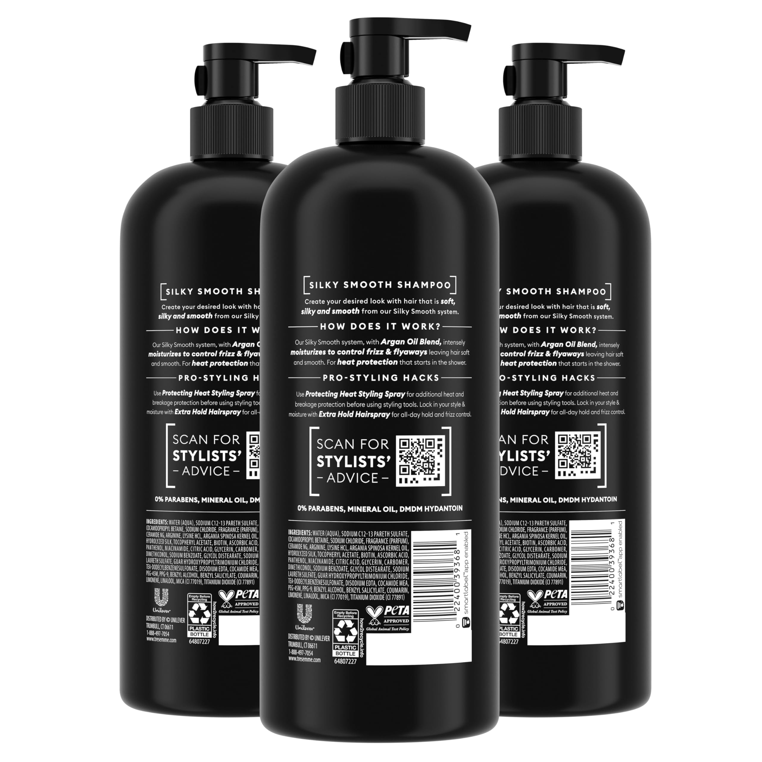 TRESemmé Silky Smooth Shampoo lather emphasizes moisture for soft, smooth hair.