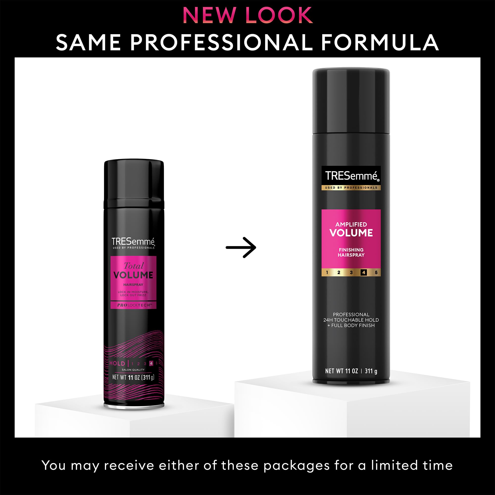 TRESemmé Total Volume hairspray lifts roots and adds body during styling