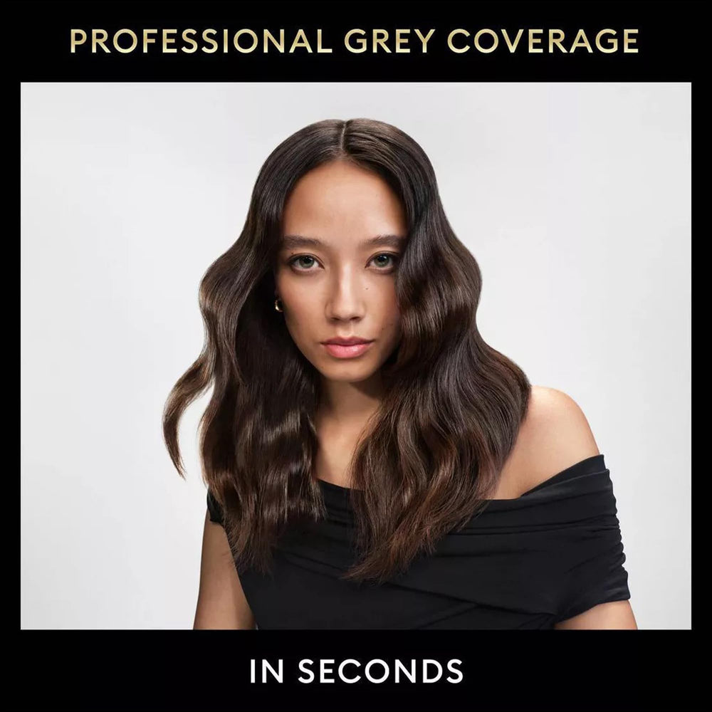 TRESemmé travel-size spray on hairline for convenient grey root concealment.