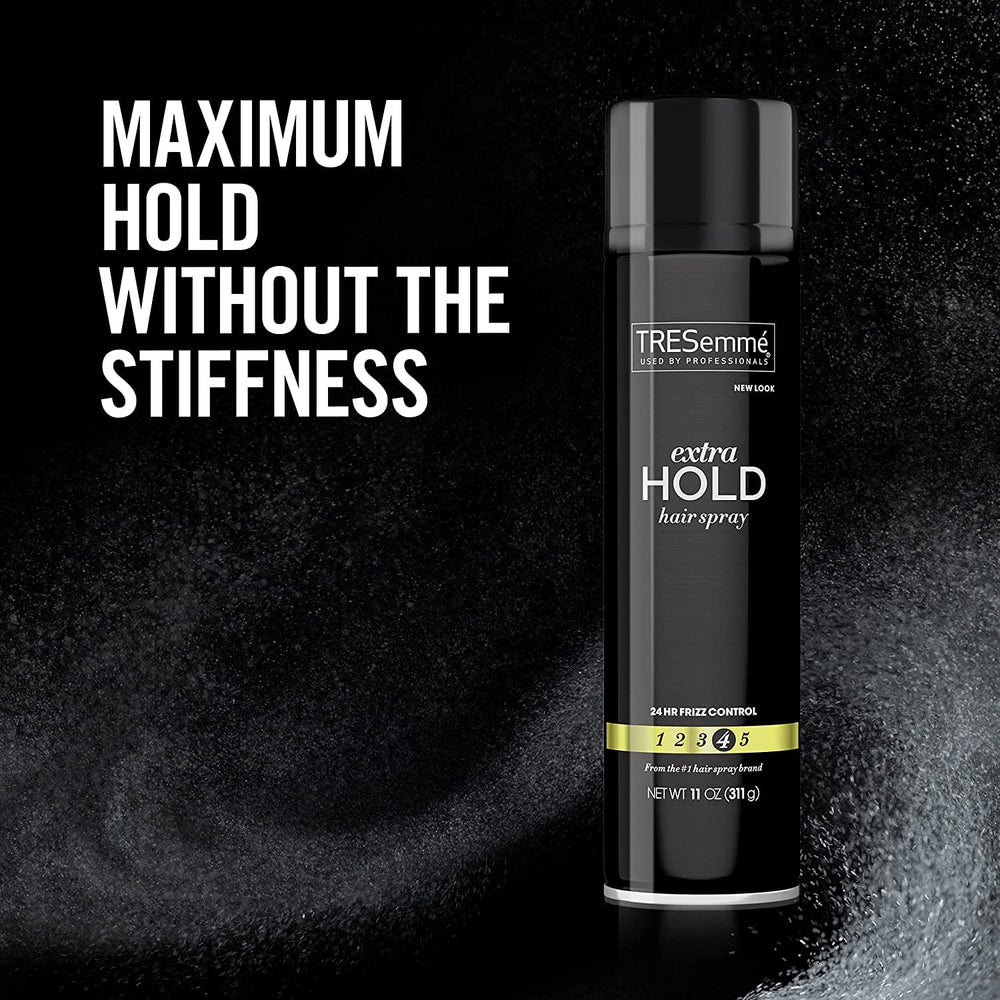 TRESemmé spray with soft touch finish demonstrates brush-out-friendly hold.