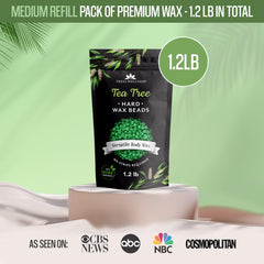 Tress Wellness kit of tea tree wax beads enables convenient at-home bikini and Brazilian waxing.