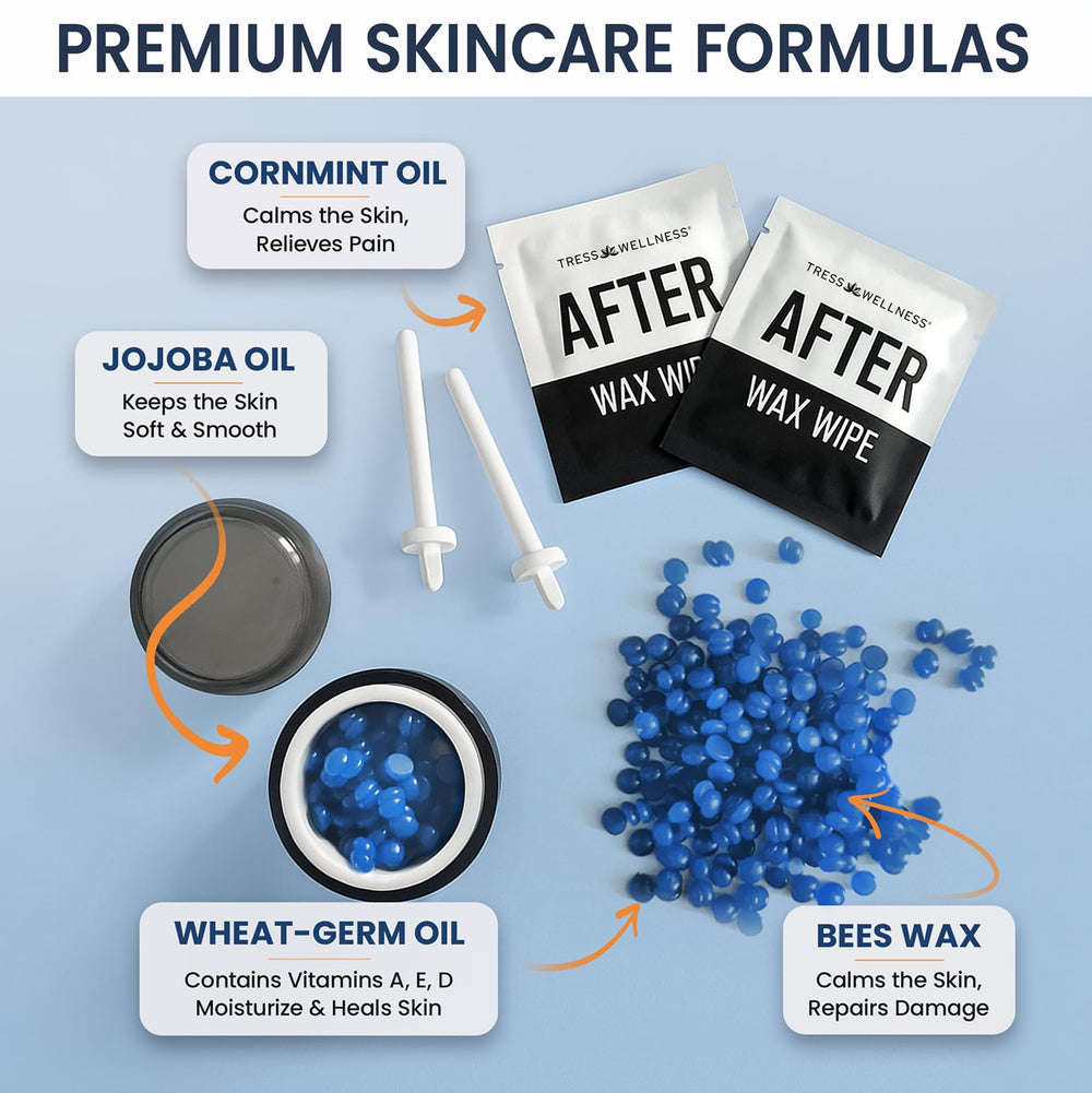 Tress Wellness after-wax wipes soothe skin after sessions