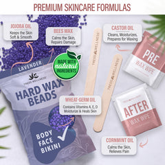 Tress Wellness pre-wax-wipes illustrate skin prep before hair removal.