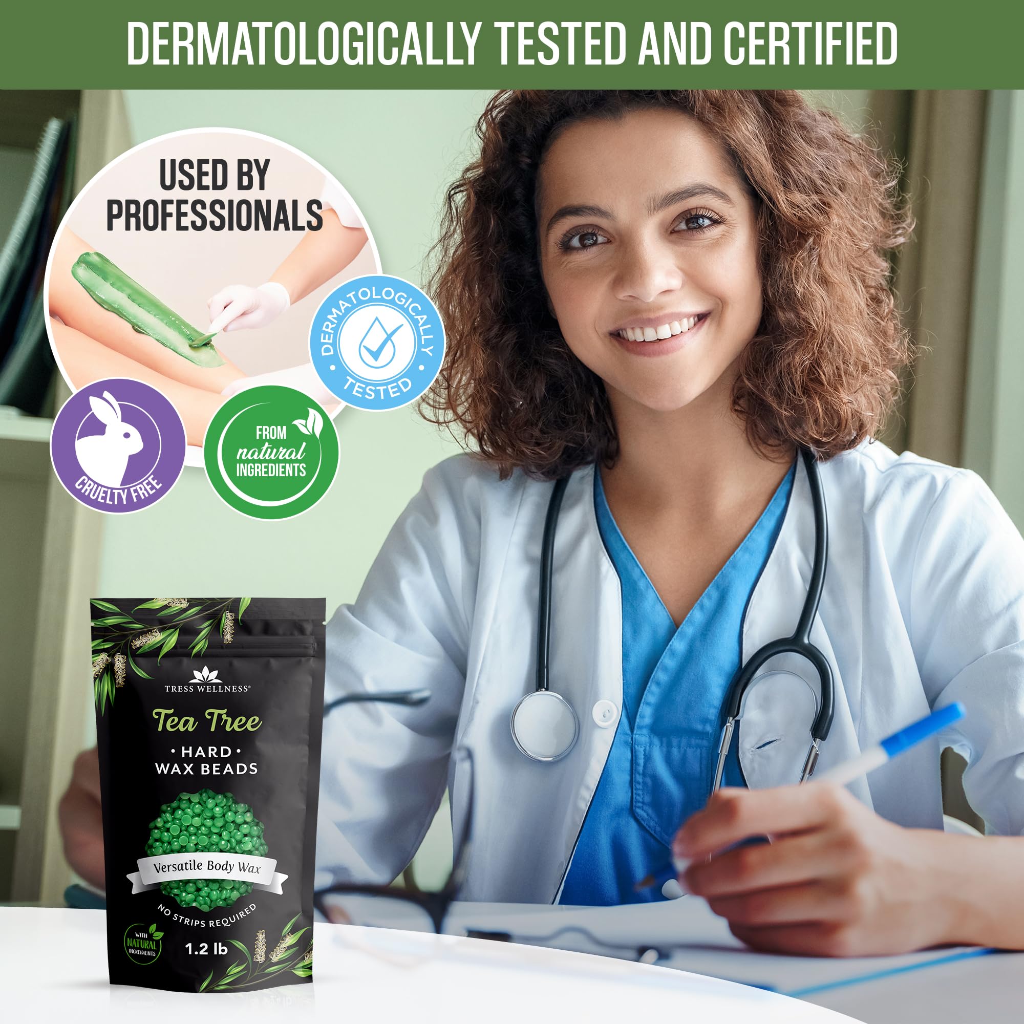 Tress Wellness smooth skin result after wax sessions emphasizes comfortable post-wax care.