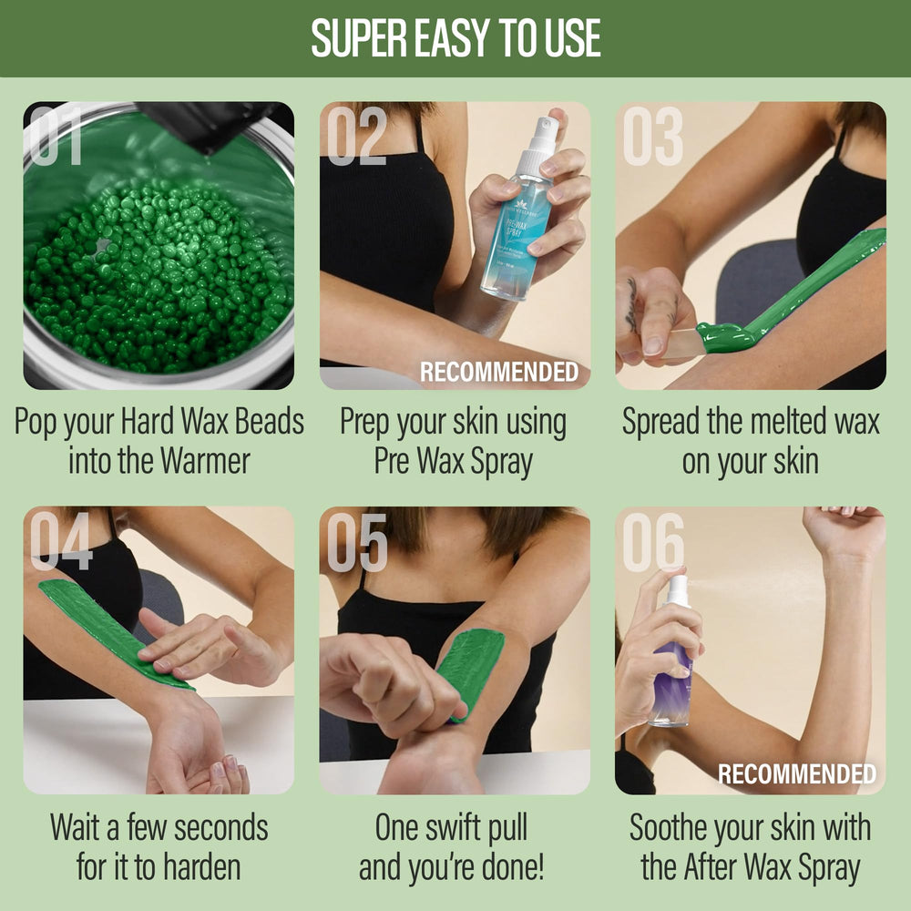 Tress Wellness wax beads temperature control for comfortable waxing.