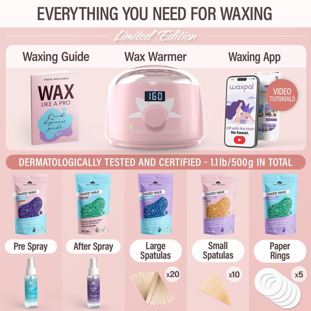 Tress Wellness waxing sticks set provides clean, precise hair removal for sensitive areas