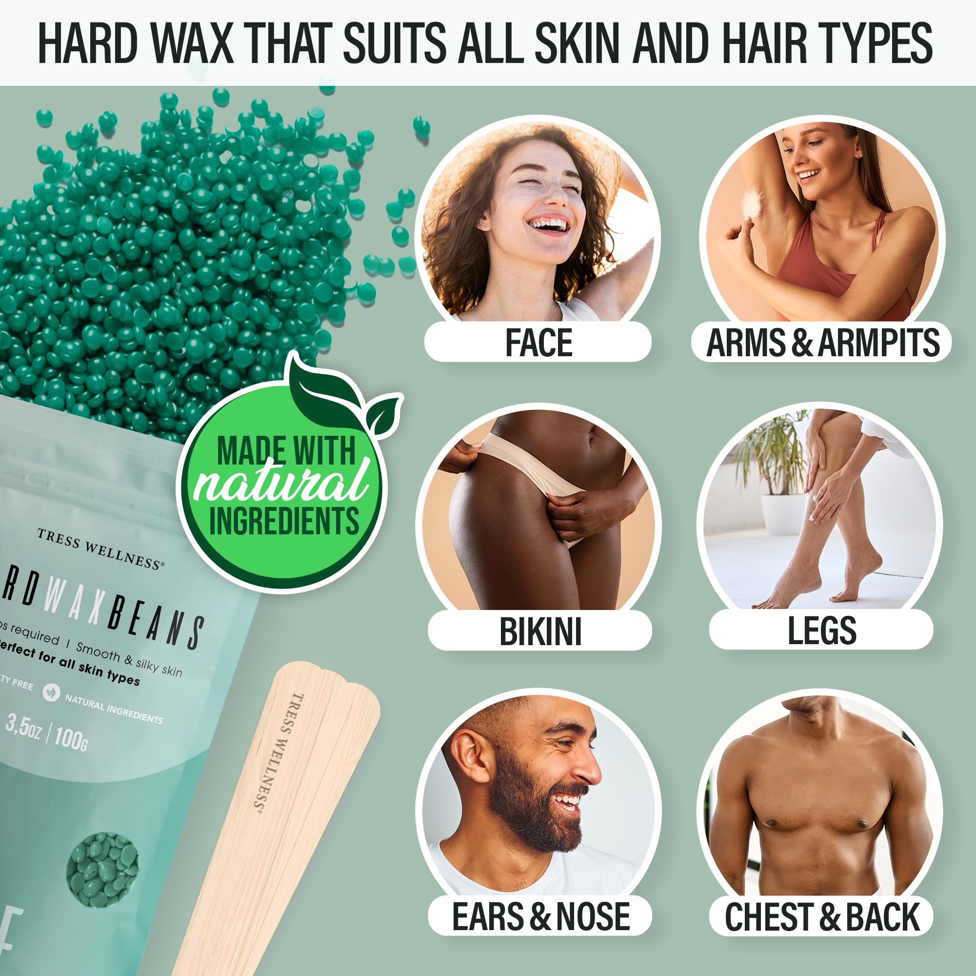 Tress Wellness scented wax beads for smooth, salon-like at-home waxing results.