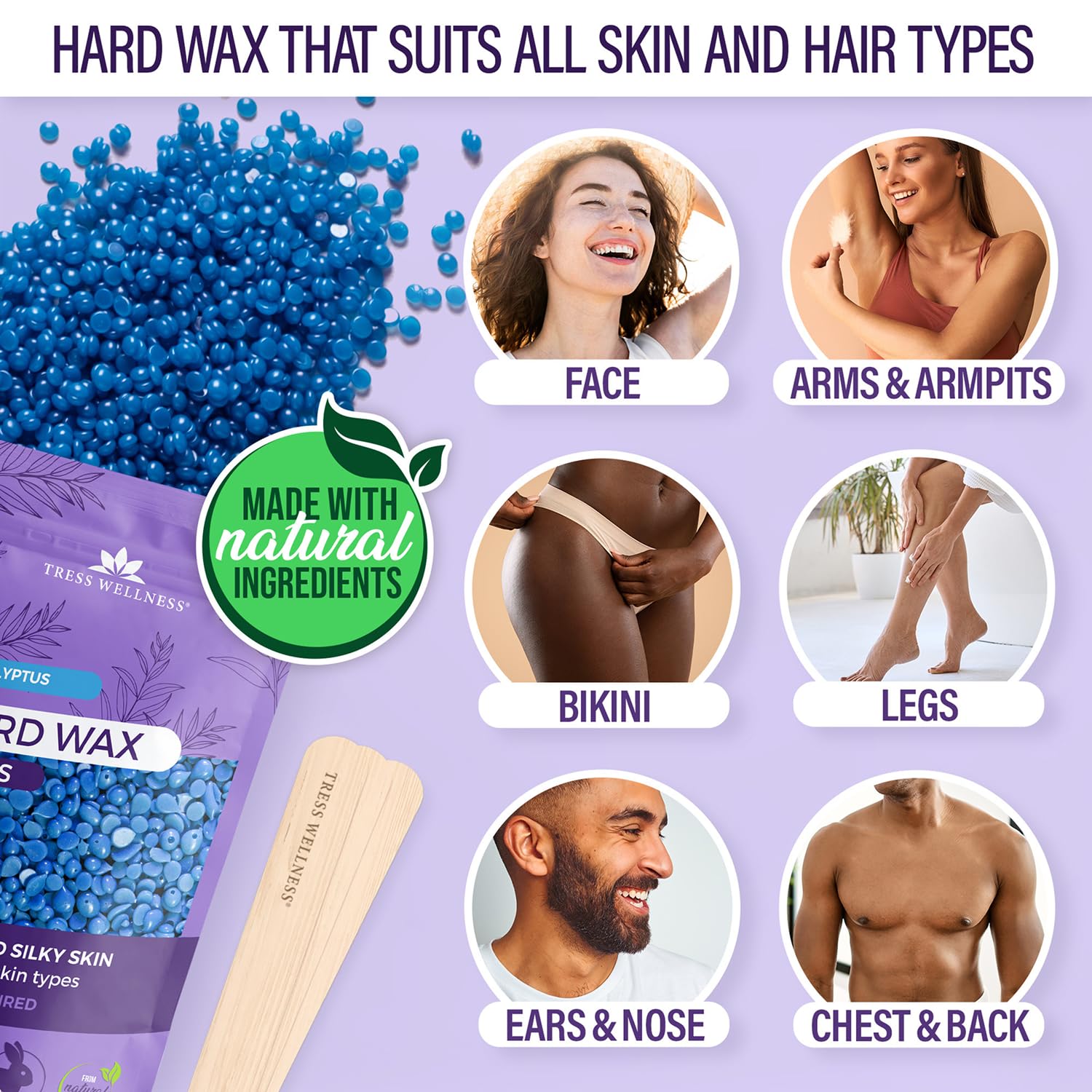 Tress Wellness waxing kit waxing sticks for precise application