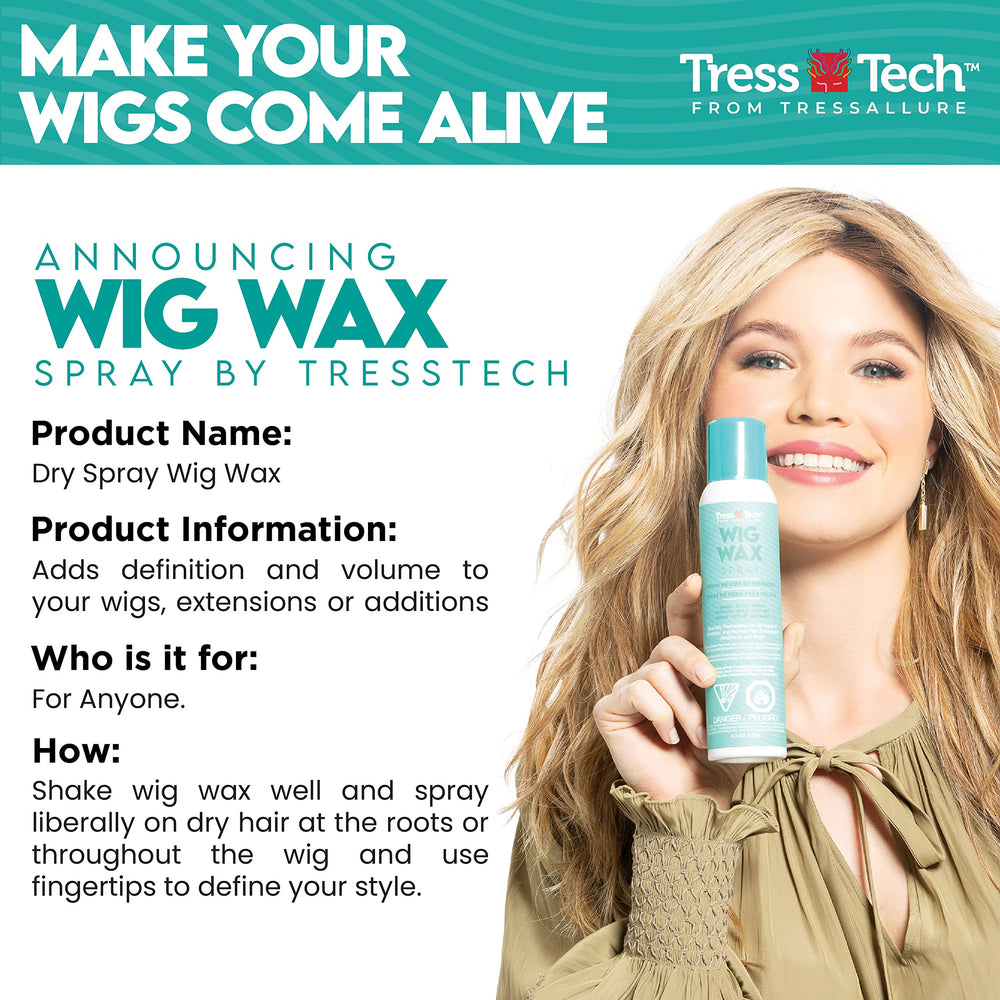 Tressallure TressTech dry spray wig wax application demonstrates styling