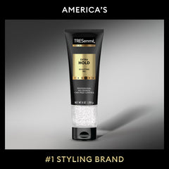 TRESemmé Extra Hold Gel pack 6 bottle closeup emphasizes shine and firm hold without crunch