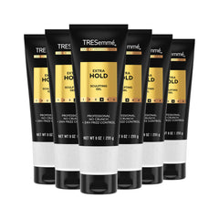 TRESemmé Extra Hold Gel pack 6 front label shows alcohol-free formula for long-lasting frizz control