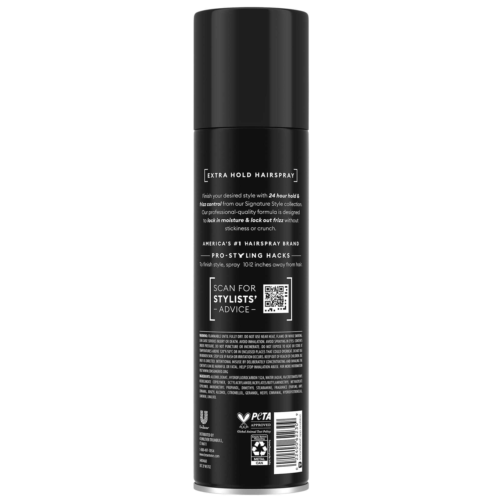 TRESemmé hairspray new packaging design highlighting modern branding and consistency
