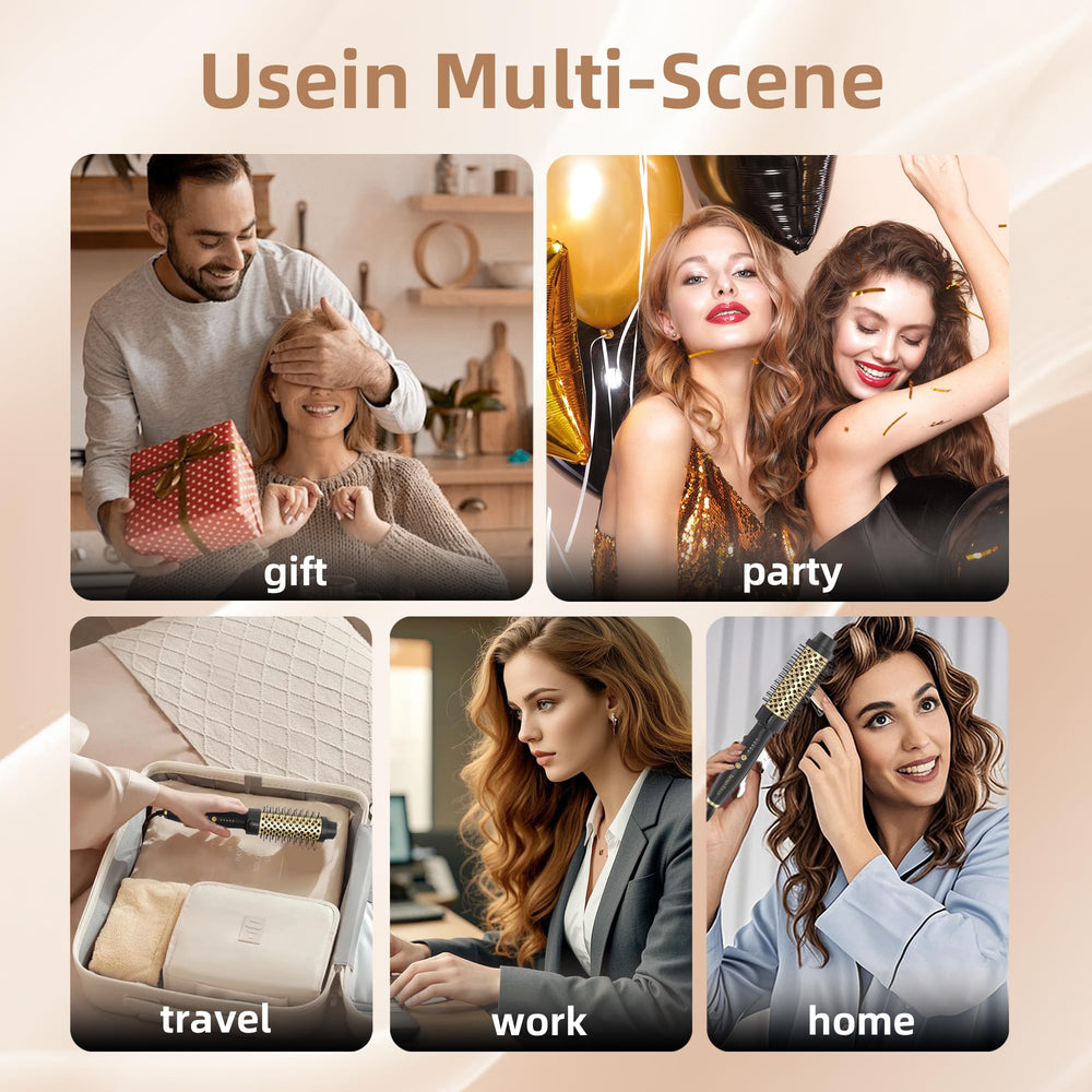 Tresses Touch 24K Gold Thermal Brush compact design ideal for packing.