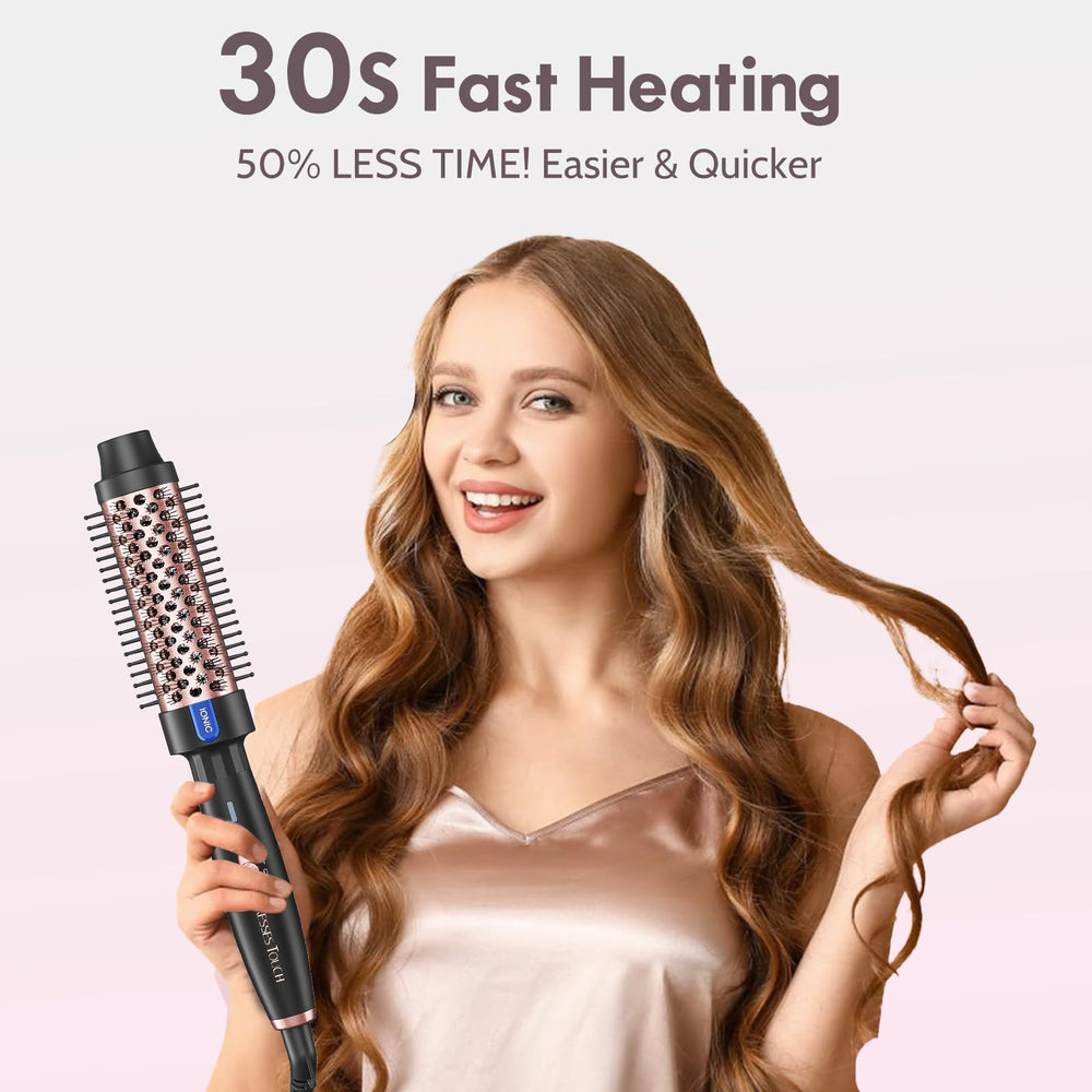 Tresses Touch 360-degree swivel cord in use emphasizes tangle-free styling.