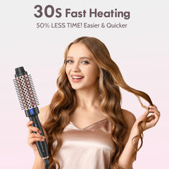 Tresses Touch 360-degree swivel cord in use emphasizes tangle-free styling.