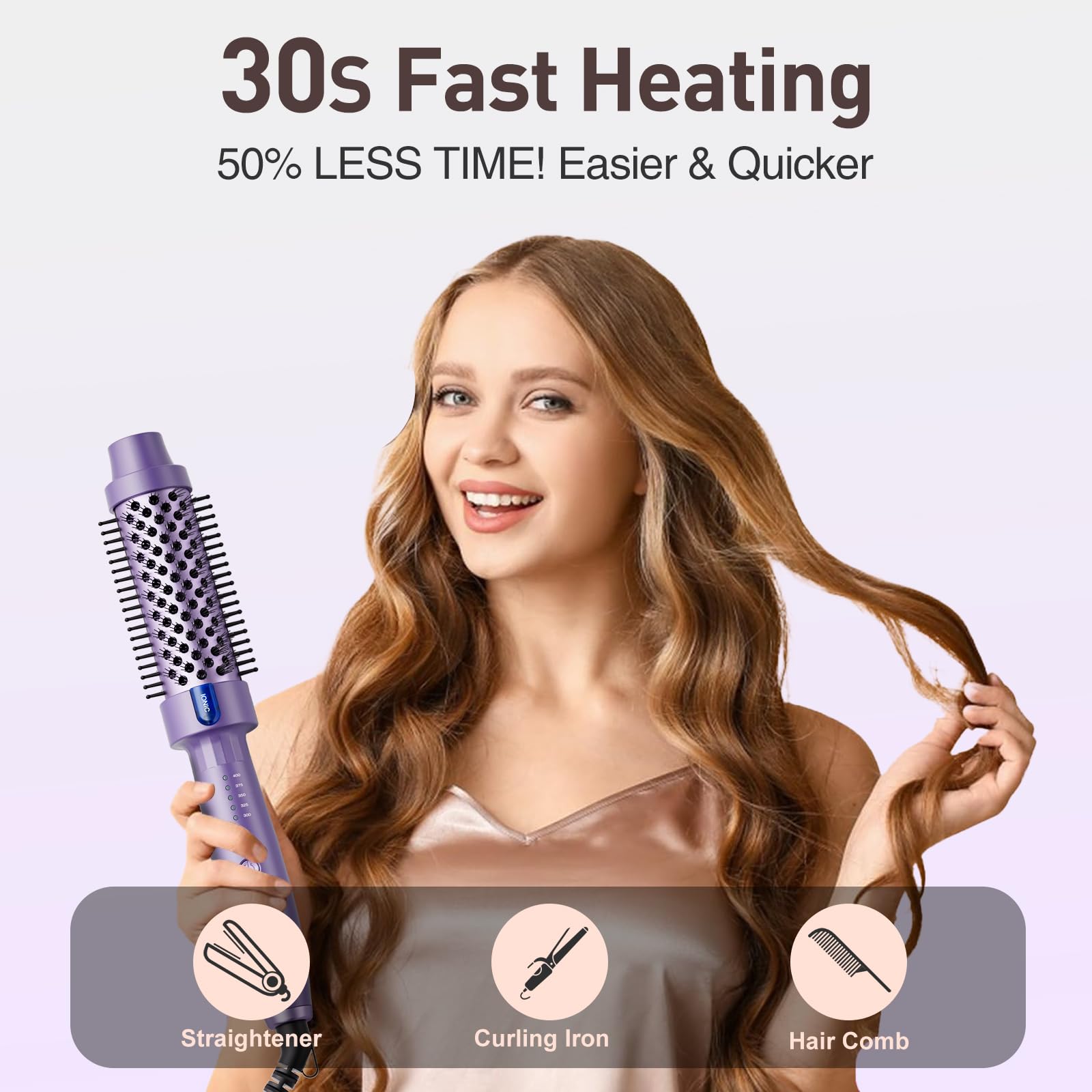 Tresses Touch auto shutoff icon shows safety feature after styling sessions