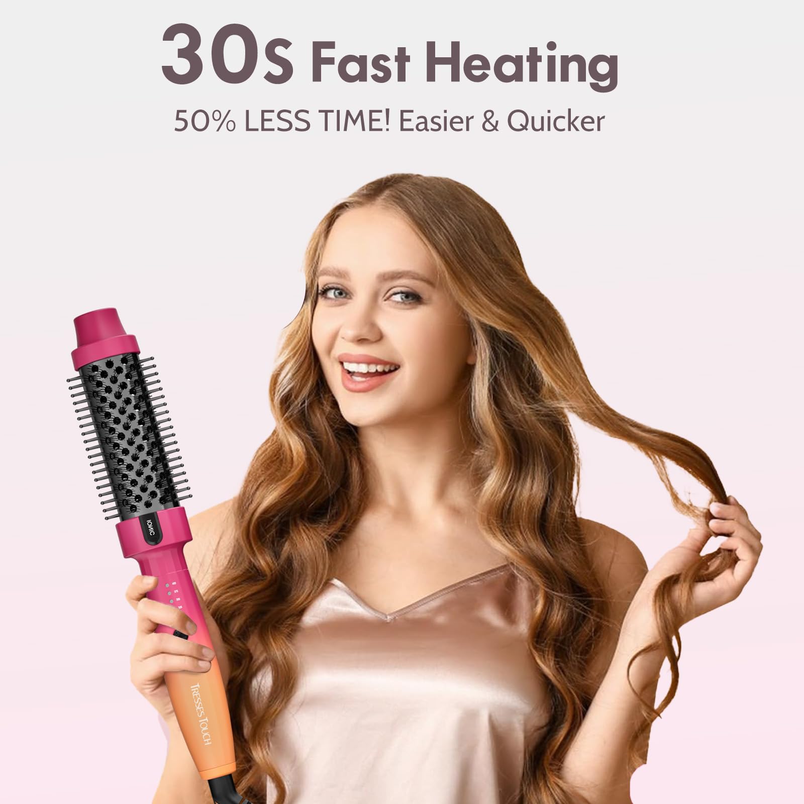 Tresses Touch auto shutoff icon highlights safety and power-saving feature.