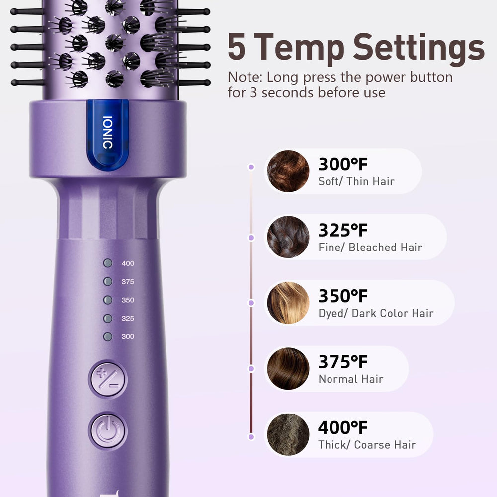 Tresses Touch ceramic barrel closeup purple highlights even heat for voluminous curls