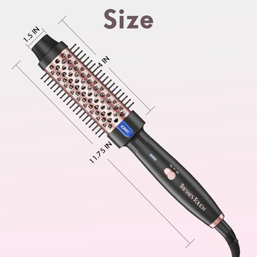 Tresses Touch ceramic barrel imagery highlights even heat dispersion for quick curls.