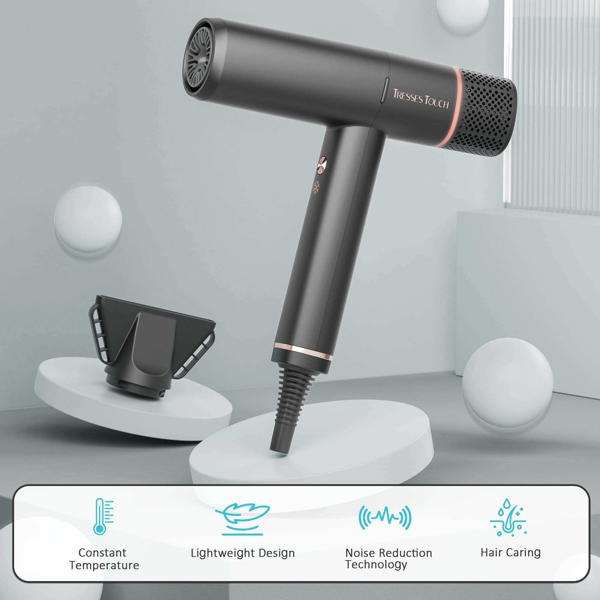 Tresses Touch detachable filter aids safe maintenance and longevity.